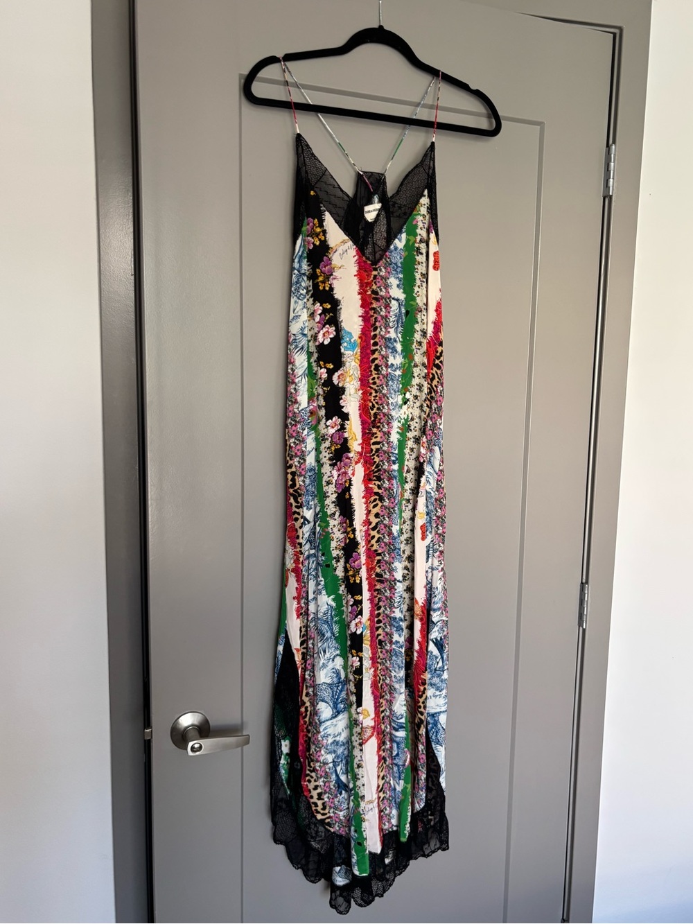 ZADIG & VOLTAIRE - Multi-Patterned Floral Lace-Trim Slip Dress